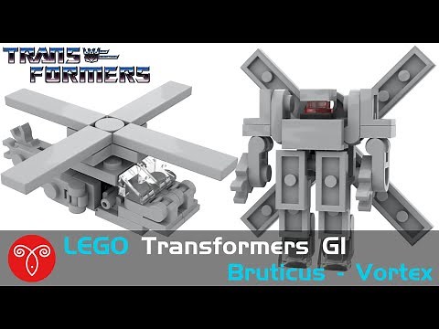 Lego Transformers MOC Micro G1 Vortex Bruticus/Combaticon Mini Helicopter Mecha