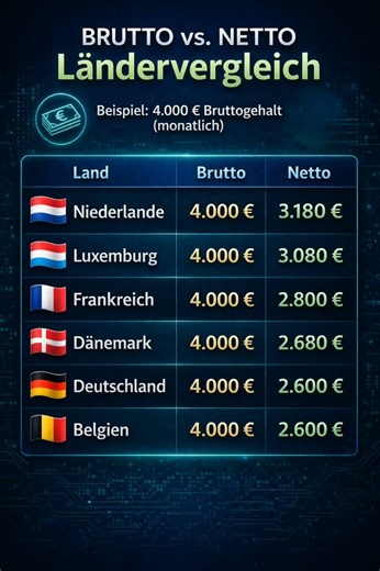Brutto vs Netto Ländervergleich
