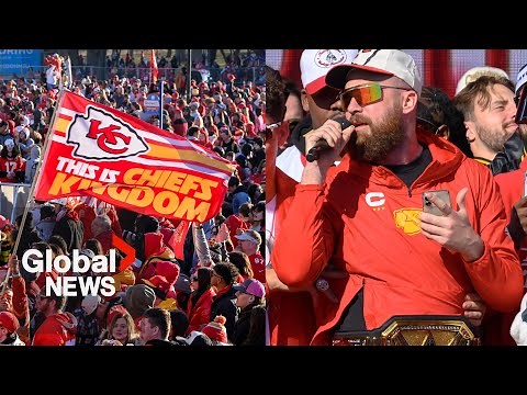 Kansas City Chiefs 2024 Super Bowl parade: Travis Kelce, Patrick Mahomes celebrate with fans | FULL