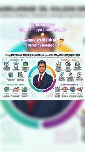 📒✨ Satu notebook, seribu peranan. Dengan NotebookLM, semua tugasan guru jadi lebih tersusun & bijak 📊🤖 Guru bukan sekadar mengajar — kami urus, latih & bina masa depan 💪🎓 #NotebookLM #GuruDigital #TugasGuru #SekolahDigital #EduTokMY