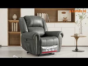 Infinite Position Lift Recliner Chair With Rivet W/ Massage and Heating, Power by Dual Motor, Fabric