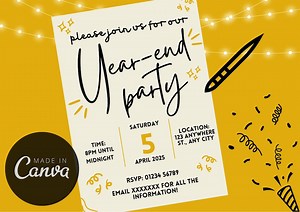 Custom Company Year-end Party Invitation, Editable Corporate Holiday Event Template, Instant Download PDF for Business Celebrations - Etsy