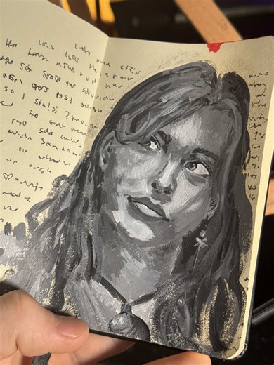 painted my girlfriend #artistatiktok #artist #painting #portrait #portraitpainting