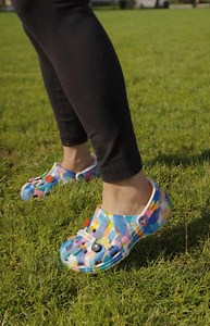 2.6K reactions · 215 shares | It's Dad vs. Daughter IN Crocs! Who will win? ⚽ ⚾ On and off the field, our NEW Bubble Block pattern was never meant to hide! Check out the brand new collection: https://crocs.shoes/BubbleBlock | Crocs | Facebook