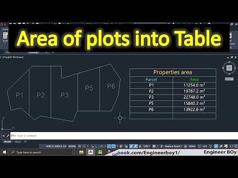 How find area in autocad and convert into table