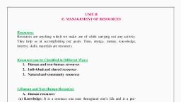 CLASS XI HOME SCIENCE UNIT-II  MANAGEMENT OF RESOURCES  (7).pdf - Home Science - Notes - Teachmint
