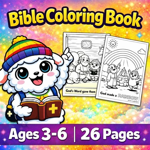 Printable Bible Coloring Book for Kids, Noah’s Ark PDF, Ages 3–6, Christian Activity - Etsy