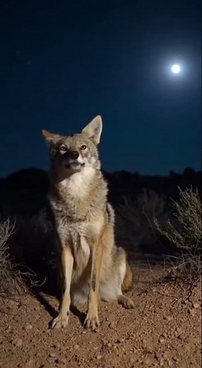 Eerie Coyote Sound in Desert Night 🐺🌵✨