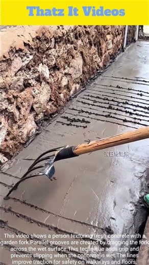 Concrete Texturing : Garden Fork Grooves