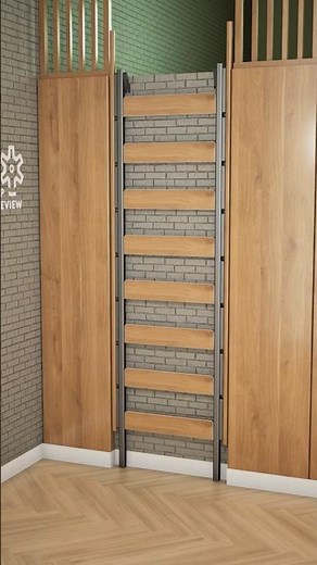Slide-Out Wall Ladder Design. Hidden Steps Deploy in Seconds