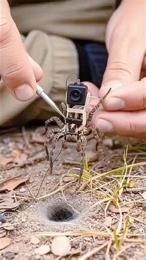 I Mounted a Camera on a Wolf Spider & Went Inside Its Colony 🕷️ #shortsvideo