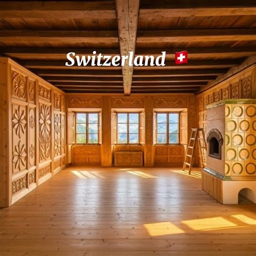 traditional Swiss Alpine chalet room👌🏻