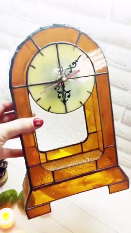Stained Glass Table Clock, Desk Suncatcher Decor, Tiffany Technique Farmhouse Clock - Etsy