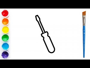 How to draw a screwdriver step by step | Screwdriver drawing very easy