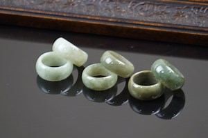 Genuine Jadeite Ring: Wide Band, Natural Green Shades - Etsy