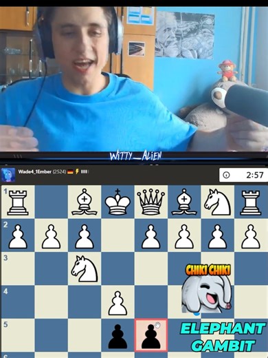 3 Consecutive Brilliant Moves with Elephant Gambit! 🐘 #foryou #fyp #chess #chesstok #chesscom #viral #funny #boardgames #rage