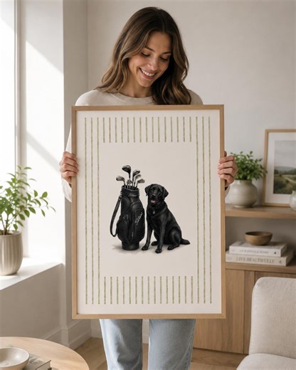 Black Lab Retriever Art Print Dog Caddie Club, Minimalist Golf Scene (digital Download, Multiple Sizes, Coastal Decor) - Etsy