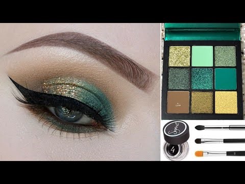 Natural Golden & green makeup tutorial for beginners stepbystep |easy bridal eye makeup |shine&glow