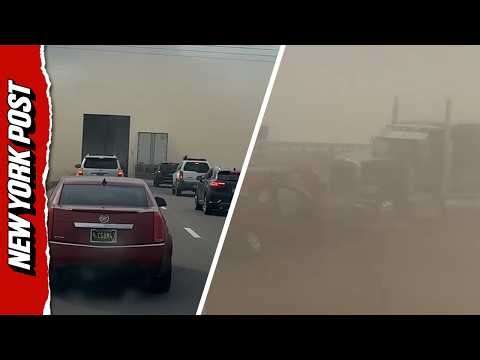 Moment Massive Dust Storm Causes Deadly Multi-Vehicle Crash on Colorado Interstate