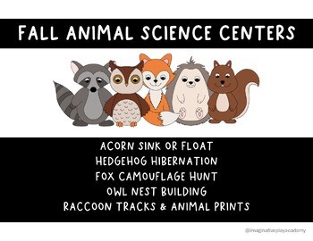 Preschool Science Center: Fall Animals