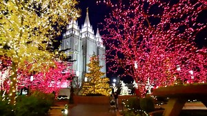The Temple Square Christmas Lights are On