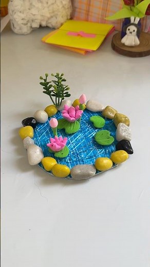 DIY Miniature Pond 🪷 | Easy & Aesthetic Water Craft #Shorts