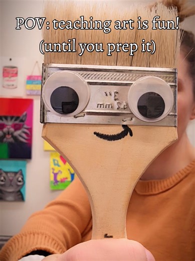 POV: teaching art is fun....until you have to prep for it. All those supplies, and no time between classes... And all those classes. It's wild. #artteacher #teacher #homeschool #artteacherlife #pov