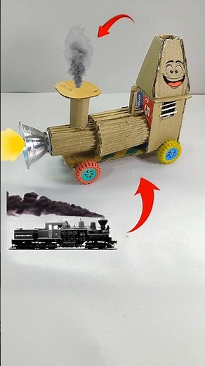 How to make cardboard train || easy science project #shorts #diy