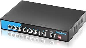 8 Port Gigabit PoE Switch with 2 Gigabit Uplink, 8 PoE+ @120W, Unmanaged Network Switch with AI PoE, Port Isolation, Extend to 250m, Storm Control, 802.3af/at Compliant, Plug and Play