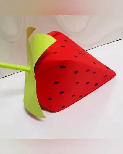 Paper Strawberry Origami | Easy cute gift box