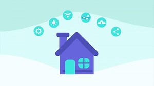 Animated Smart home technology concept. Full length animation illustration. High quality 4k footage.