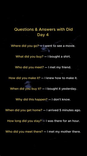 Questions & Answers with Did Day 4 #ytshorts #english #easyenglisheveryday #learnenglishwithnicole