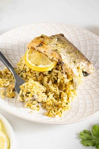 Oven-Baked Stuffed Trout with Chermoula Rice