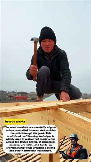 Hand Nailing Roof Beams – Skilled Carpentry in Action