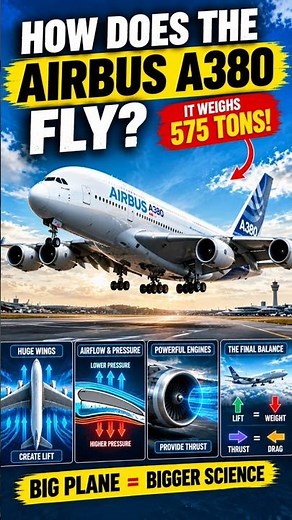 How Can the 575-Ton Airbus A380 Actually Fly? ✈️🤯