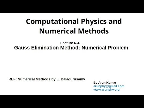 Lecture: 6.3.1. Example of Gauss Elimination Method
