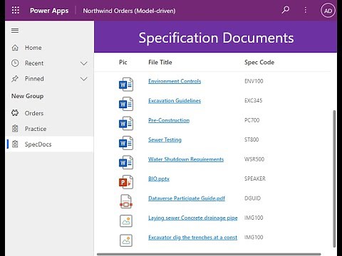 Details List for SharePoint Doc Library Custom Page in Model Driven Apps