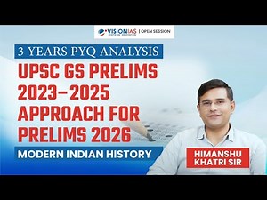 UPSC GS Prelims 2026 Strategy: 3 Years PYQ Analysis for Modern Indian History | Open Session