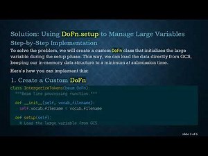 Handling Large In-Memory Data in Apache Beam Pipeline for Google Dataflow Runner