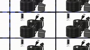 Charge Cords 30ft for Ring Weatherproof Indoor Outdoor Charging Cable with Quick 2Amp Power Adapter for Ring Stick Up Cam Battery 3rd Gen/2nd Gen & Spotlight Cam Battery (Black,2 Pack)