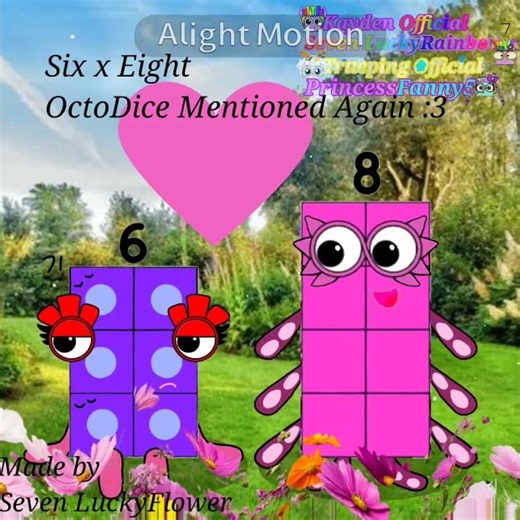 Numberblocks 6 x 8 💜🎲💖🐙