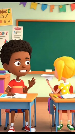 The Flying Homework 📝😂 Funny cartoon school scene where a kid turns homework into a paper plane and chaos follows! Perfect short for comedy or school cartoon videos. cartoon school funny homework comedy paper plane teacher funny school joke animated short humor classroom fun flying paper #cartoonshort #funny #schoolcomedy #homeworkfail #animationfun #video #schoollife #funnyvideo #cartoonvideo #laughwithus | EnglishBabycartoon