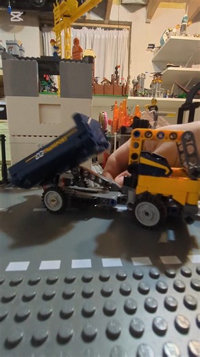 LEGO Technic Backhoe Loader and Dump Truck pair well together. #lego #legotheme. God Bless You All