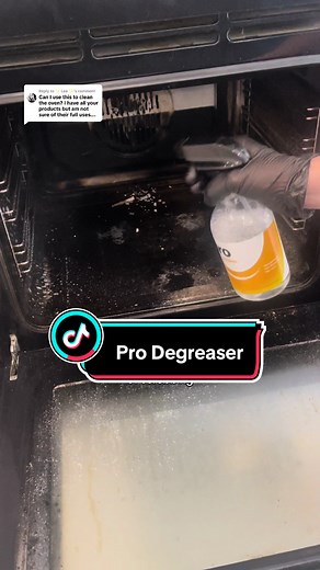 Replying to @✨ Lee ✨ the Pro Degreaser is perfect for cleaning ovens, microwaves, air fryers, stovetops, rangehoods, greasy cabinets, bbqs and more. We also have product info sheets on our website when you click on each product. #ovencleaning #degreaser #greasykitchen #cleantok #cleaningproducts #cleanlikeapro