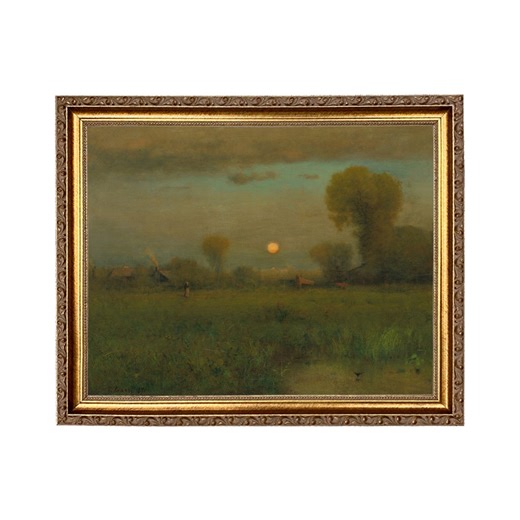 George Inness 'harvest Moon' Framed Canvas Print, Vintage Landscape Art - Etsy