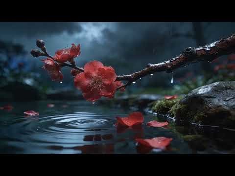 Peaceful Rain on Cherry Blossom Pond 🌸 Calming Rain Sounds for Sleep | #relaxingsounds #rainsounds