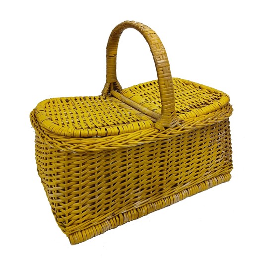 Vintage Wicker Picnic Basket With Country-style Lid / French Vintage Briefcase / Farmhouse-style Suitcase - Etsy