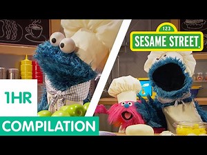 Sesame Street: Cookie Monster's Food Truck Compilation! | 1 Hour Long - Videos For Kids