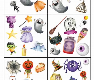 Halloween Dobble Game: Watercolor Matching Card Activity (PDF Download) - Etsy Australia