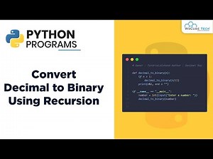 Mind Luster - Learn Convert Decimal to Binary Using Recursion | Python Program Tutorial